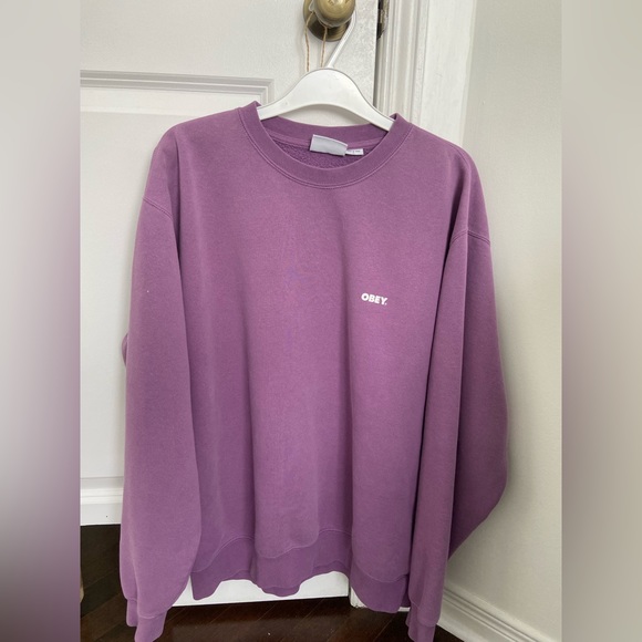 Purple obey crewneck//L - Picture 2 of 3